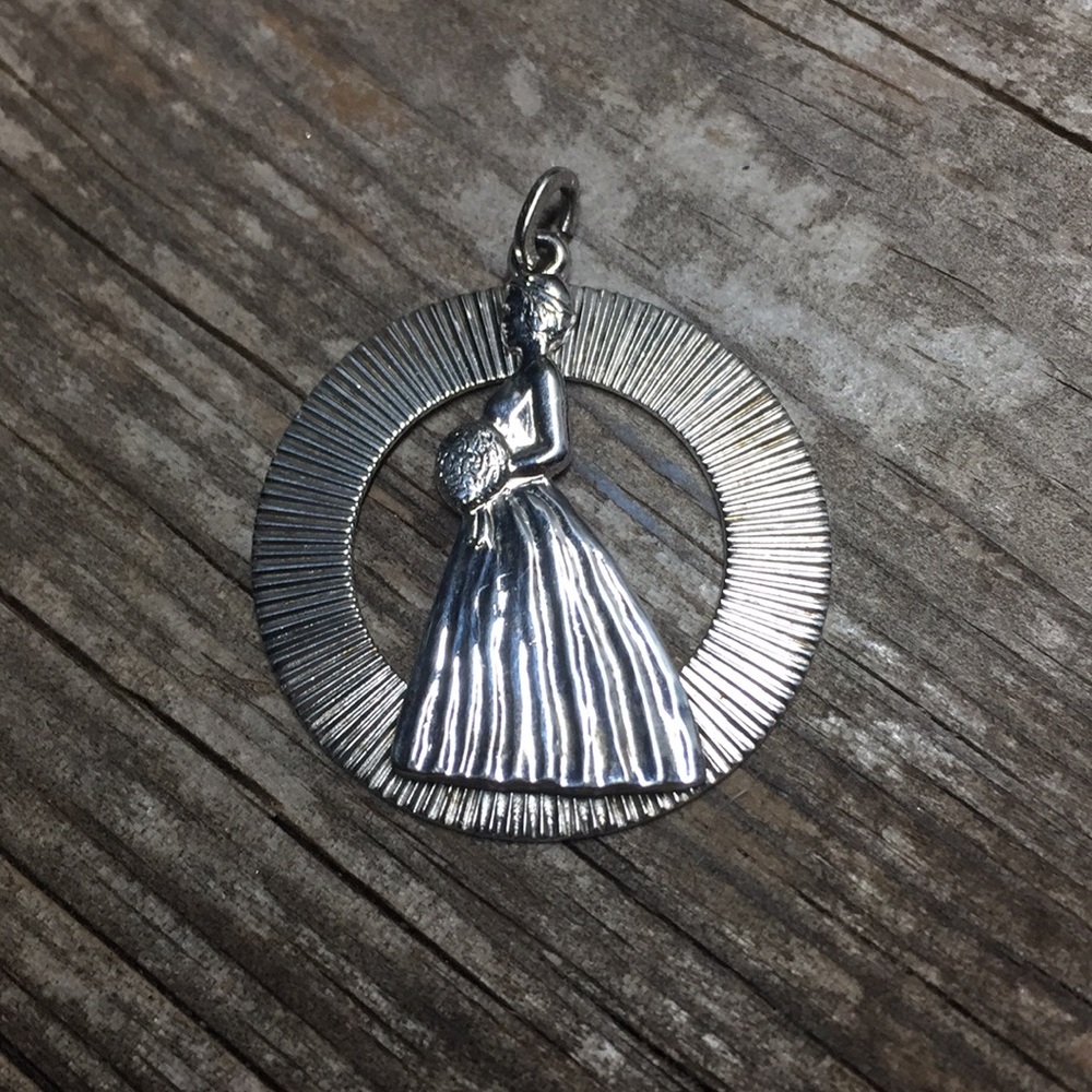Vintage Sterling silver bride bridal charm